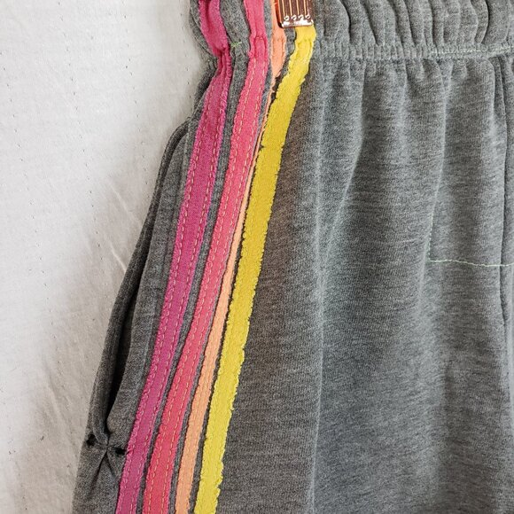 Aviator Nation 5 Stripe Sweatpants in Heather Gray Distressed size S - Picture 8 of 16